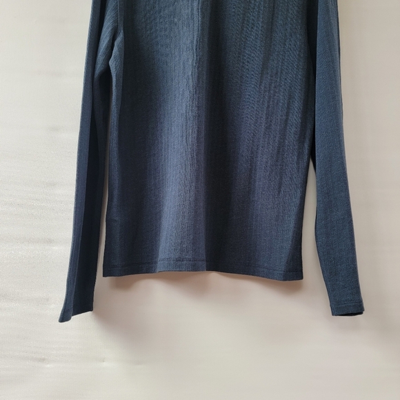 Billy Reid New True Navy Herringbone Terry Mens Size Medium Henley Neutral Shirt - Picture 14 of 15